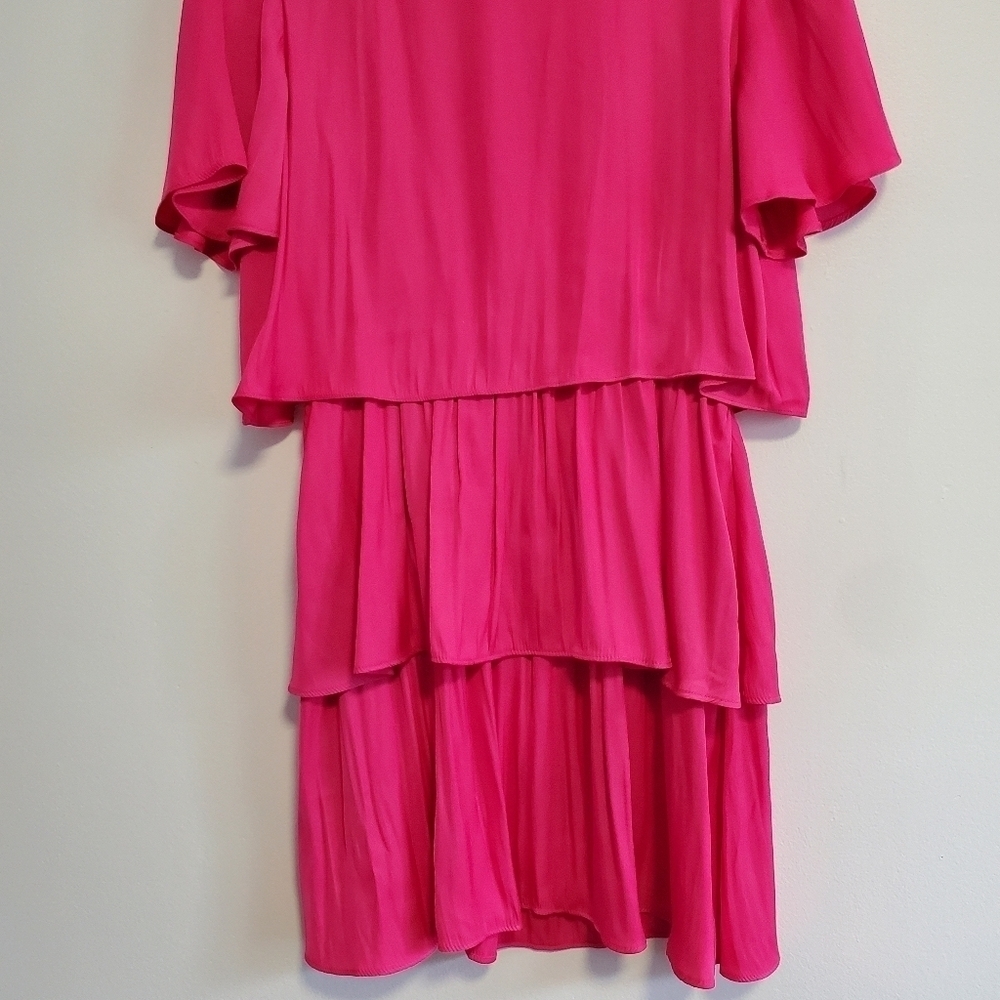 Zara Hot Pink Tiered Short Dress - Picture 7 of 8